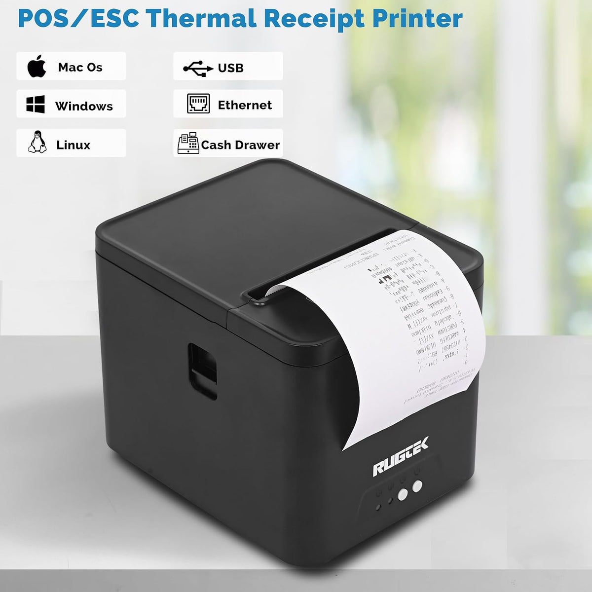 Rugtek Rp 82 Compact UE Thermal Receipt Printer (USB+Enthernet)